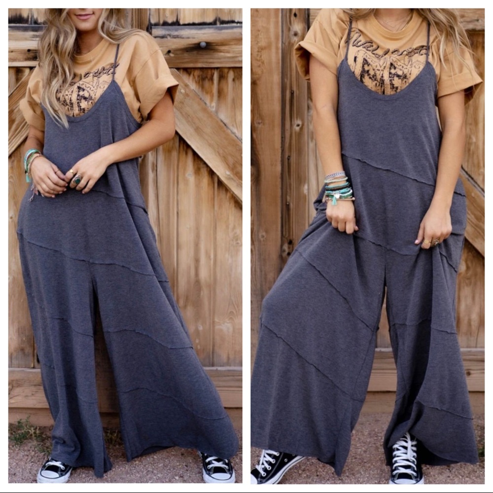 Fabulous 2 Tone Wide Leg side pockets jumpsuit